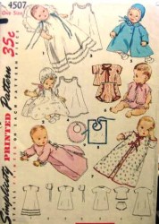 4507 1953 LOVELY INFANT LAYETTE,KIMONO,SACQUE,BONNET PATTERN